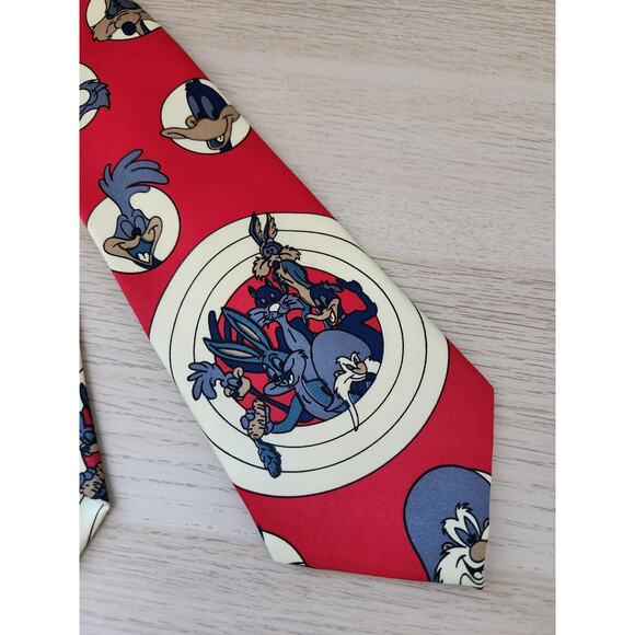Looney Tunes Necktie Tie Cartoon Silk Daffy Road Runner Yosemite Sam Silvester - Picture 2 of 7